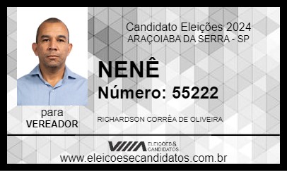 Candidato NENÊ 2024 - ARAÇOIABA DA SERRA - Eleições