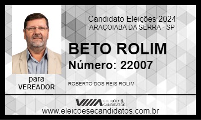 Candidato BETO ROLIM 2024 - ARAÇOIABA DA SERRA - Eleições