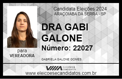 Candidato DRA GABI GALONE 2024 - ARAÇOIABA DA SERRA - Eleições