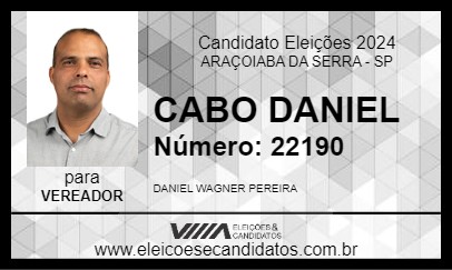 Candidato CABO DANIEL 2024 - ARAÇOIABA DA SERRA - Eleições