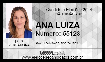 Candidato ANA LUIZA 2024 - SÃO SIMÃO - Eleições