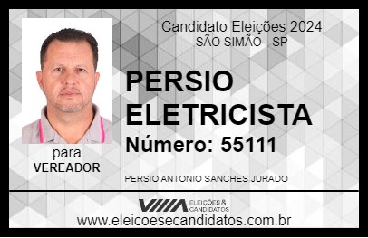 Candidato PERSIO ELETRICISTA 2024 - SÃO SIMÃO - Eleições