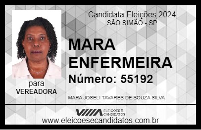 Candidato MARA ENFERMEIRA 2024 - SÃO SIMÃO - Eleições