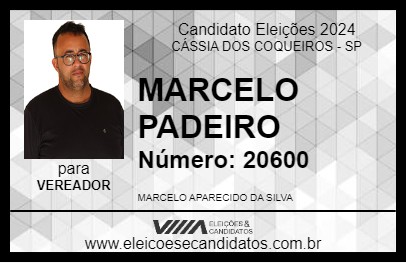 Candidato MARCELO PADEIRO 2024 - CÁSSIA DOS COQUEIROS - Eleições