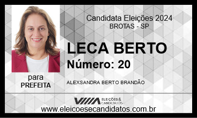 Candidato LECA BERTO 2024 - BROTAS - Eleições