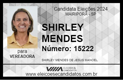 Candidato SHIRLEY MENDES 2024 - MAIRIPORÃ - Eleições