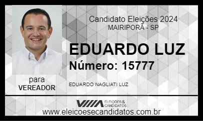 Candidato EDUARDO LUZ 2024 - MAIRIPORÃ - Eleições