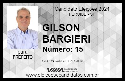 Candidato GILSON BARGIERI 2024 - PERUÍBE - Eleições