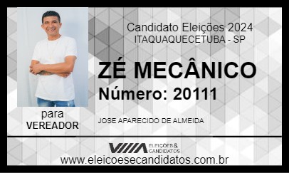 Candidato ZÉ MECÂNICO 2024 - ITAQUAQUECETUBA - Eleições