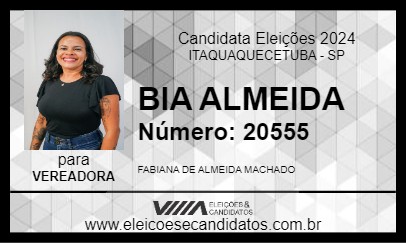 Candidato BIA ALMEIDA 2024 - ITAQUAQUECETUBA - Eleições