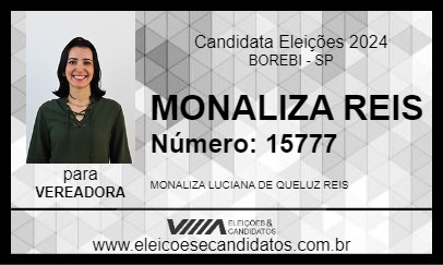 Candidato MONALIZA REIS 2024 - BOREBI - Eleições