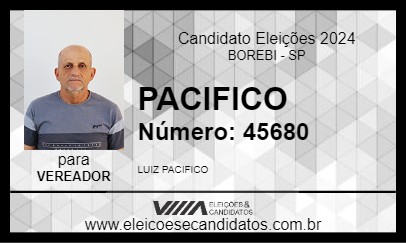 Candidato PACIFICO 2024 - BOREBI - Eleições