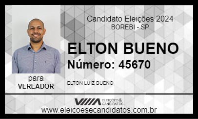 Candidato ELTON BUENO 2024 - BOREBI - Eleições