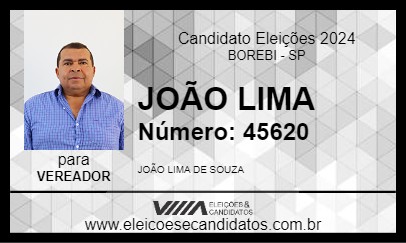 Candidato JOÃO LIMA 2024 - BOREBI - Eleições