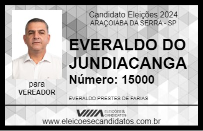 Candidato EVERALDO DO JUNDIACANGA 2024 - ARAÇOIABA DA SERRA - Eleições