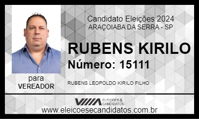 Candidato RUBENS KIRILO 2024 - ARAÇOIABA DA SERRA - Eleições