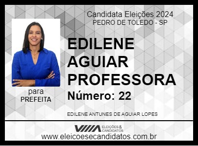 Candidato EDILENE AGUIAR PROFESSORA 2024 - PEDRO DE TOLEDO - Eleições