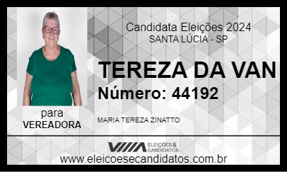 Candidato TEREZA DA VAN 2024 - SANTA LÚCIA - Eleições