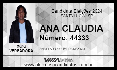 Candidato ANA CLAUDIA 2024 - SANTA LÚCIA - Eleições