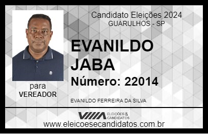 Candidato EVANILDO JABA 2024 - GUARULHOS - Eleições