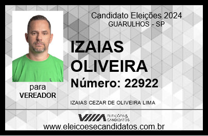 Candidato IZAIAS OLIVEIRA 2024 - GUARULHOS - Eleições