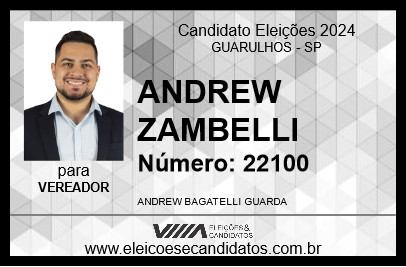 Candidato ANDREW BAGATELLI GUARDA 2024 - GUARULHOS - Eleições