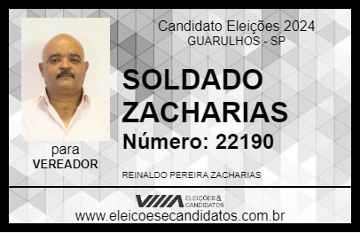 Candidato SOLDADO ZACHARIAS 2024 - GUARULHOS - Eleições