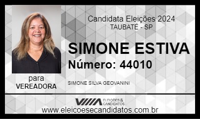 Candidato SIMONE GEOVANINI 2024 - TAUBATÉ - Eleições