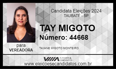 Candidato TAY MIGOTO 2024 - TAUBATÉ - Eleições