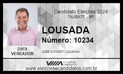 Candidato LOUSADA 2024 - TAUBATÉ - Eleições