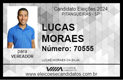 Candidato LUCAS MORAES 2024 - PITANGUEIRAS - Eleições