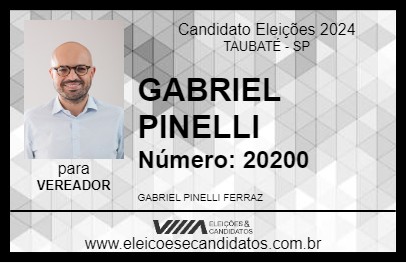 Candidato GABRIEL PINELLI 2024 - TAUBATÉ - Eleições