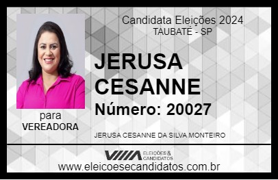 Candidato JERUSA CESANNE 2024 - TAUBATÉ - Eleições