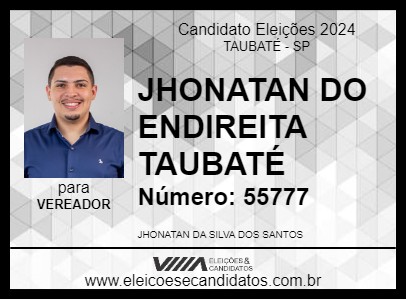 Candidato JHONATAN DO ENDIREITA TAUBATÉ 2024 - TAUBATÉ - Eleições