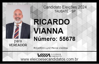 Candidato RICARDO VIANNA 2024 - TAUBATÉ - Eleições