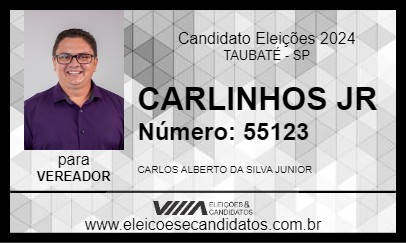 Candidato CARLINHOS JR 2024 - TAUBATÉ - Eleições