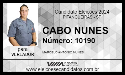 Candidato CABO NUNES 2024 - PITANGUEIRAS - Eleições