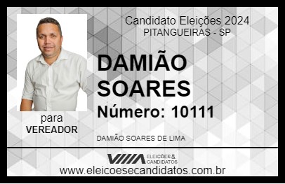 Candidato DAMIÃO SOARES 2024 - PITANGUEIRAS - Eleições