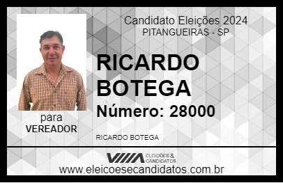 Candidato RICARDO BOTEGA 2024 - PITANGUEIRAS - Eleições