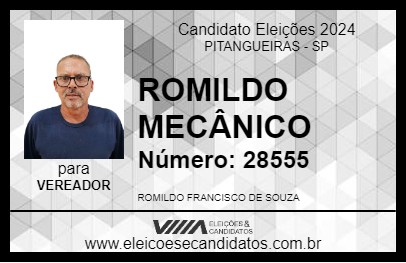 Candidato ROMILDO MECÂNICO 2024 - PITANGUEIRAS - Eleições