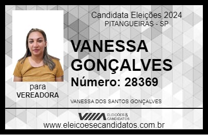 Candidato VANESSA GONÇALVES 2024 - PITANGUEIRAS - Eleições