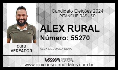 Candidato ALEX RURAL 2024 - PITANGUEIRAS - Eleições