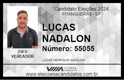 Candidato LUCAS NADALON 2024 - PITANGUEIRAS - Eleições