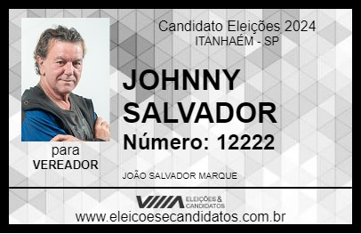 Candidato JOHNNY SALVADOR 2024 - ITANHAÉM - Eleições