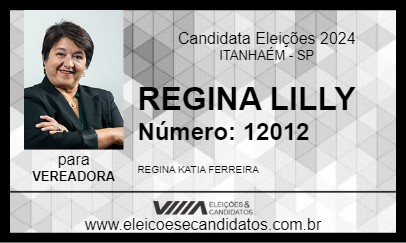 Candidato REGINA LILLY 2024 - ITANHAÉM - Eleições