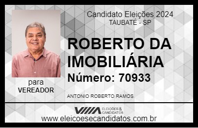 Candidato ROBERTO DA IMOBILIÁRIA 2024 - TAUBATÉ - Eleições