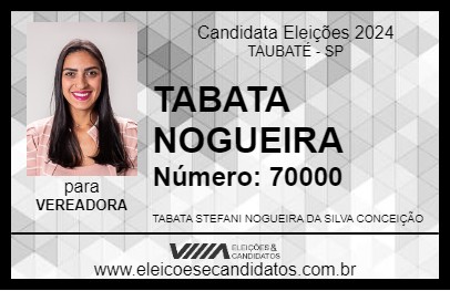 Candidato TABATA NOGUEIRA 2024 - TAUBATÉ - Eleições