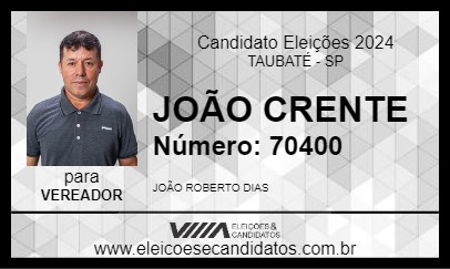 Candidato JOÃO CRENTE 2024 - TAUBATÉ - Eleições