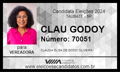 Candidato CLAU GODOY 2024 - TAUBATÉ - Eleições