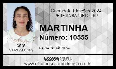 Candidato MARTINHA 2024 - PEREIRA BARRETO - Eleições